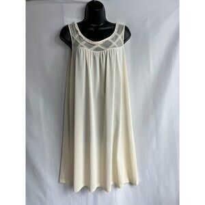 Vintage Lorraine Nightgown Lace Cream Midi Slip Romantic Retro Size M Victorian